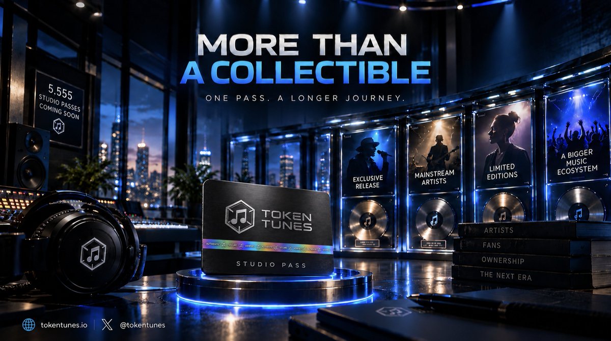 tokentunes's tweet photo. One mint with ongoing utility 🎵

5,555 studio passes are coming to ETH 🎫

Become part of our core community by holding the most prized possession in our entire ecosystem 🏆

Stay tuned WL details are coming soon! 👀 https://t.co/X4l691gOM6