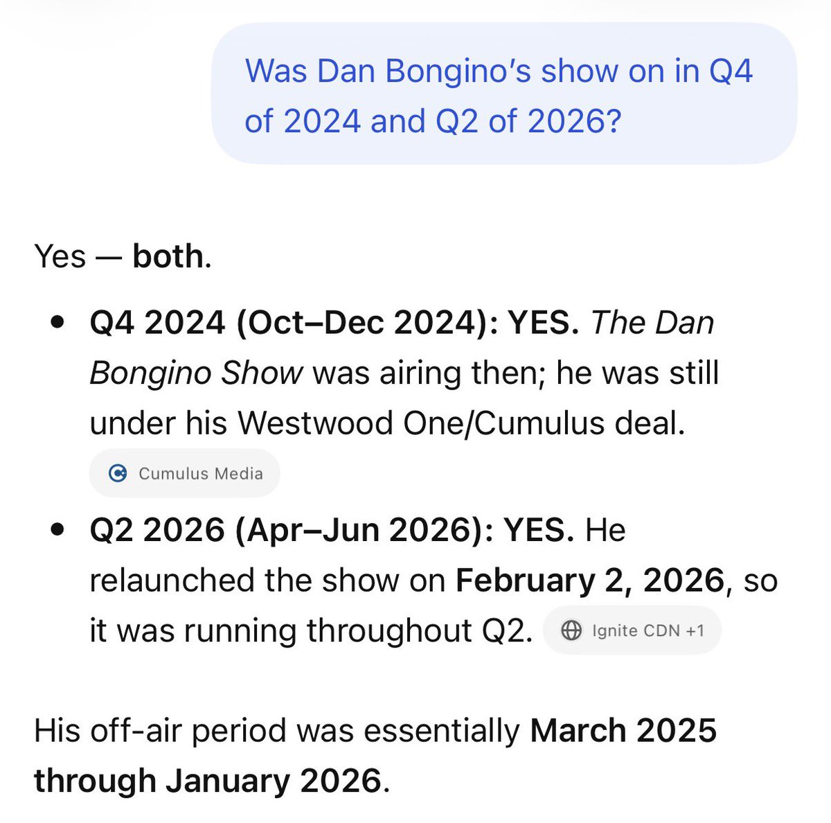 BrandonStraka's tweet photo. Dan Bongino called me a liar yesterday for (accurately) commenting on an article saying he’d lost 62% of his audience, saying the time period measured in the article was during his cameo appearance at the FBI. 

The problem? It wasn’t. 

The ratings comparison measured in the article was from Q4 of 2024 to Q2 of 2026- both periods when Dan was fully back on the air. 

He then went on to mock some of my post J6 fallout and lie again saying I “threw a hissy fit at a hair salon” (I was banned from a hair salon after they found out about J6- they told me on the phone [it’s recorded]- I wasn’t even in the building)

How did a person this thin-skinned, driven by pure ego and dishonesty become the second in charge at the FBI?

And what else is he capable of lying about? 
It’s really time for all of us to dig deeply into the Brian Cole case.