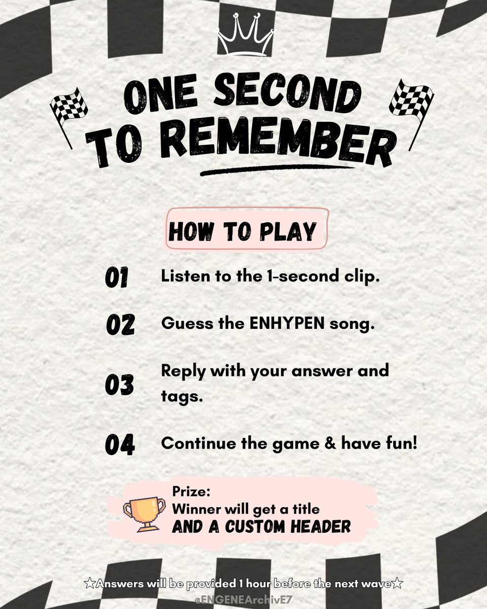 ENGENEArchivE7's tweet photo. ONE SECOND TO REMEMBER 🎧

Can you recognize the song in just ONE second? 👀
Listen, Guess, Reply and Continue!

Let's start the Fun! https://t.co/ygwVGDJuFX
