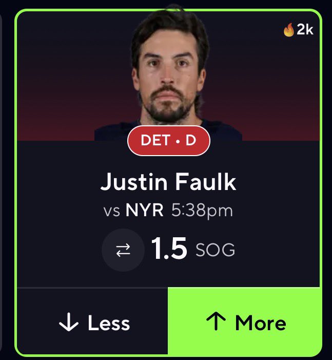 MikeBPicks's tweet photo. PRIZEPICKS NHL POTD 🏒🔥
POTD RECORD (8-9)

JUSTIN FAULK “O” 1.5 SHOTS ON GOAL

PEEP REPLIES FOR WHY IT’S FREE ⬇️ https://t.co/6ukxj3VYA7