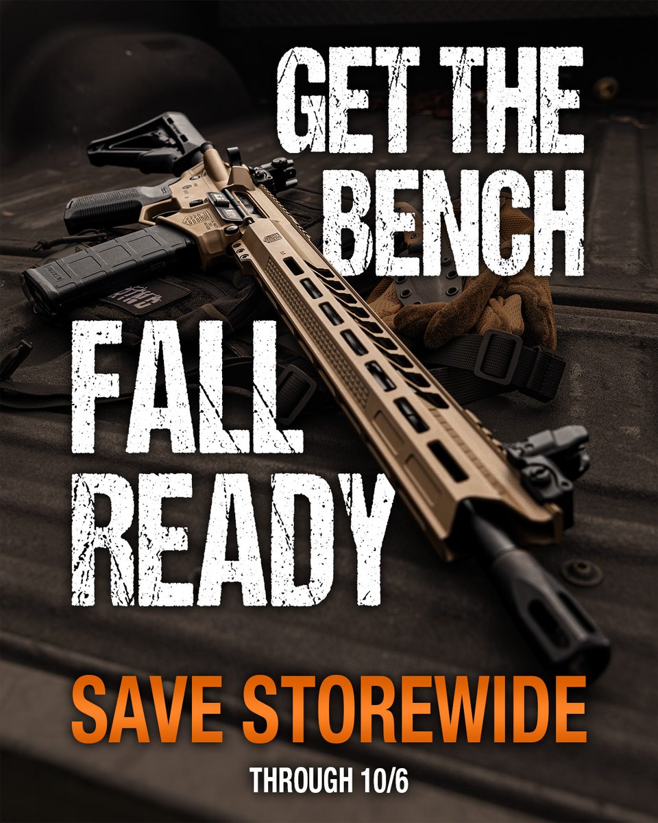 DBFirearms's tweet photo. Get the bench fall-ready.
Save storewide on AR uppers, AR lowers, barrels, and accessories through 10/6.
#FallBuild #ARParts #Barrels #Accessories https://t.co/1K6AaXPf2j