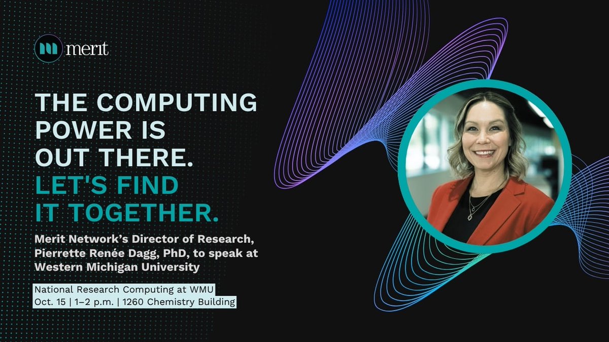 meritnetwork's tweet photo. Much of the computing power behind today's research already exists at the national level, often at no cost.

On Oct. 15, Merit Network joins IT@WMU to help @WesternMichU researchers tap into national HPC, AI, and data resources. 💜

#ResearchComputing #HPC https://t.co/vnGYdKjtG8