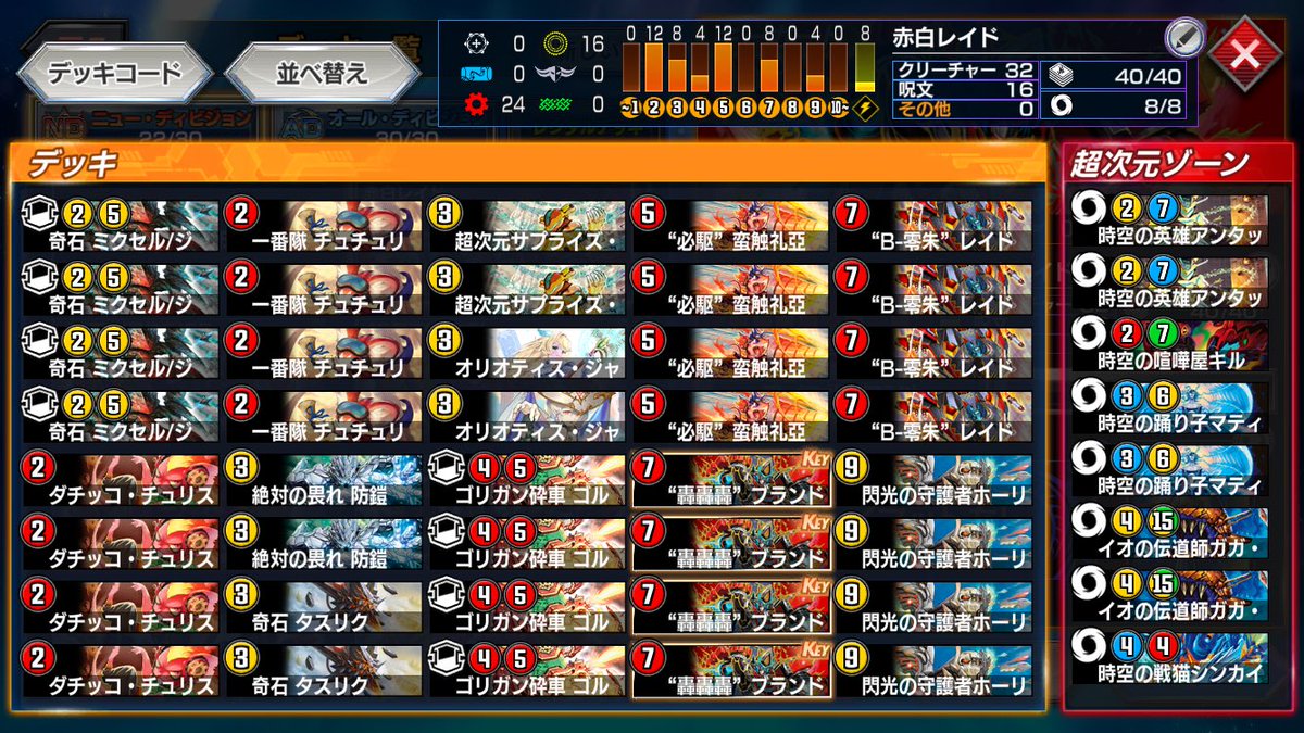 ulutramen's tweet photo. NDマスター到達！
赤白レイドです！あんまり使ったこと無かったんで使ってみました！
最初タスリク入れてなかったのですが、バラギアラなどあると嬉しい対面があるので入れましたが光の３マナ枠がわからなくなり、優柔不断な入れ方になってしまいました(笑)

#デュエプレ https://t.co/0oJxGHNjaN