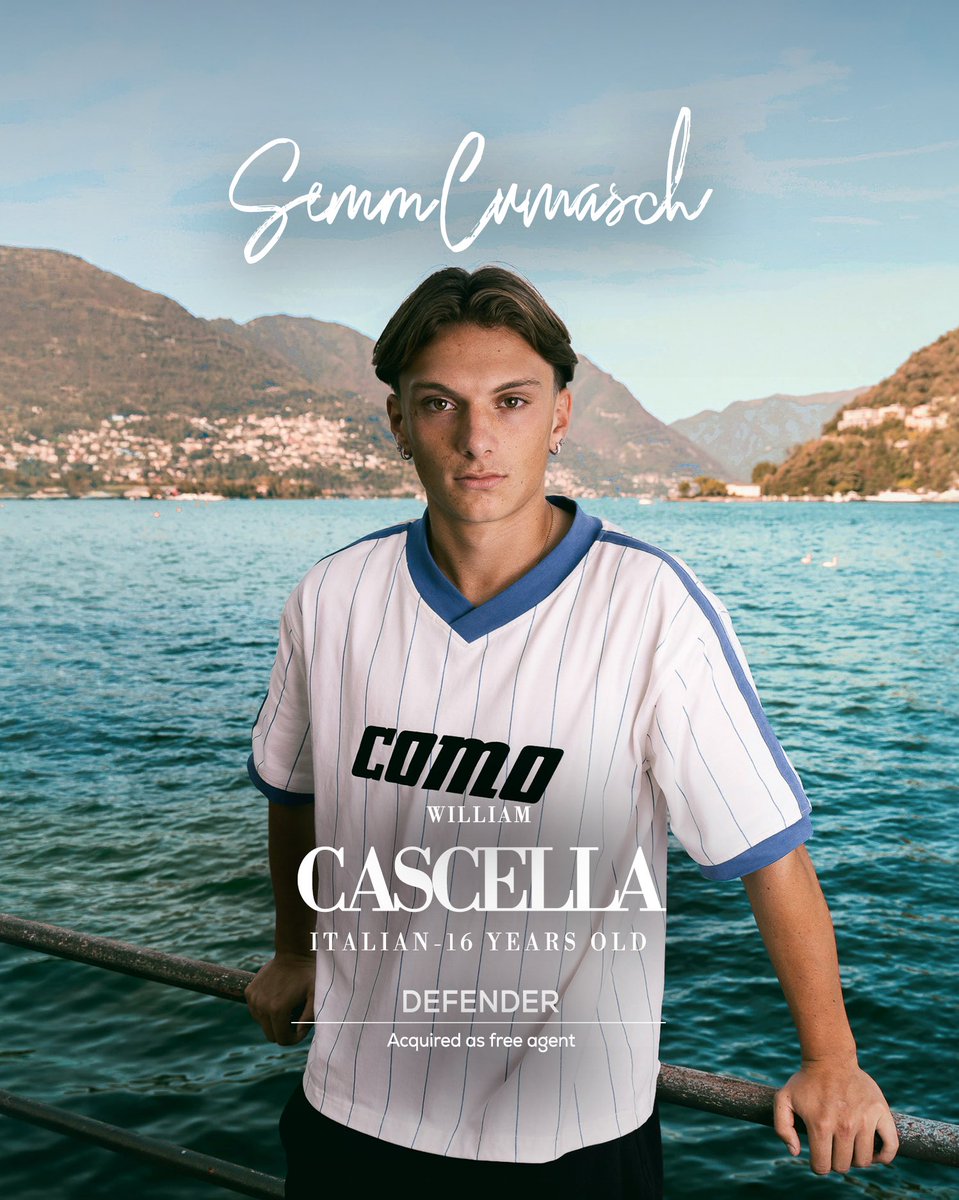Como_1907's tweet photo. Como 1907 is pleased to announce the signing of Italian defender William Cascella, who joined the BiancoBlu youth academy during the summer transfer window ✍️

Read the official statement ➡️ https://t.co/NkKttQEZEf https://t.co/FLqOcX8hPy