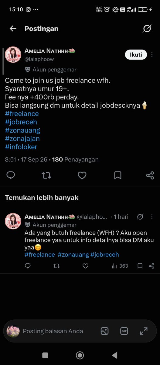 tae_dolliesh's tweet photo. help  rt  &amp;  sebarluaskan  ‼️
#zonauang  #zonajajan  #jobreceh

⚠️  𝗽𝗲𝗻𝗶𝗽𝘂𝗮𝗻  𝗳𝗿𝗲𝗲𝗹𝗮𝗻𝗰𝗲  ⚠️

berawal  dari  si korban  ( temen ku )  tergiur  fee  besar  yang  di  tawarin  dari  akun  @lalaphoow  !

please  rnb  @lalaphoow  penipu  freelance  job  receh  ‼️⚠️ https://t.co/AMO5g11QjN