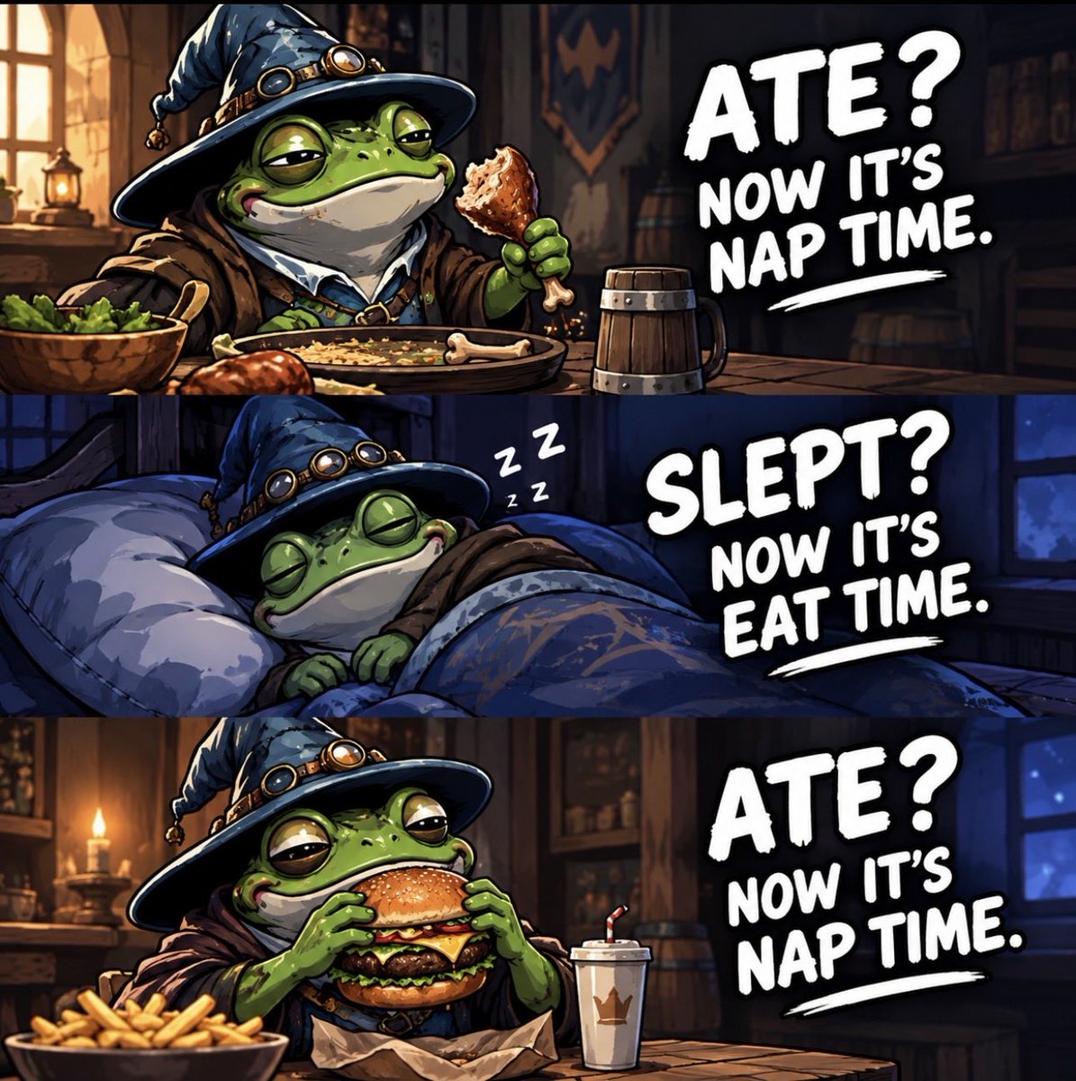 DegenWatchikpy's tweet photo. Ate.
Slept.
Got hungry again.
Repeat. 🐸 https://t.co/L8TrOb0ZzB