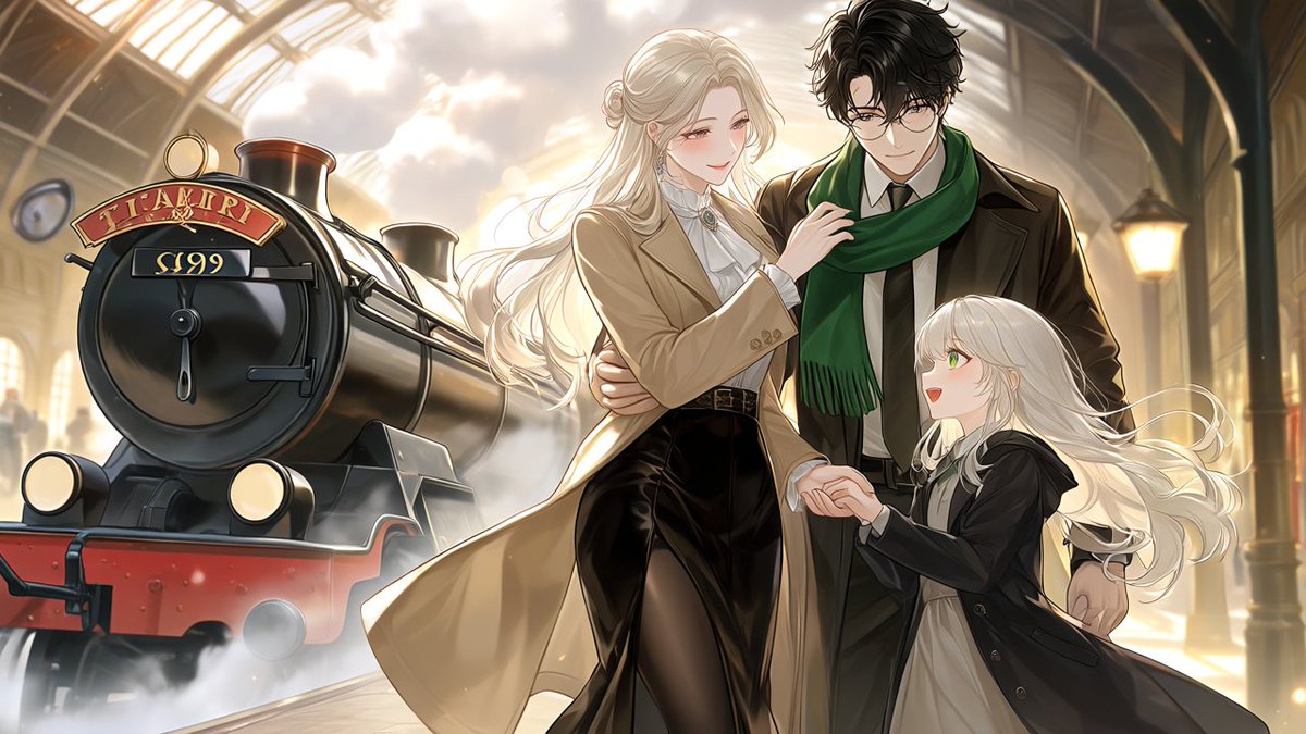 17Bacon_Twitch's tweet photo. The Platform of Our Future: 19 Years Later.
Original Reference: Harry Potter and the Deathly Hallows – Part 2 (Volume 7) – The heartwarming and peaceful epilogue at Platform 9 ¾, nineteen years after the Battle.
#PixAI #マルフォイド #malfoid #malfoy  #AIイラスト #AIart https://t.co/nZVjxpvb8p