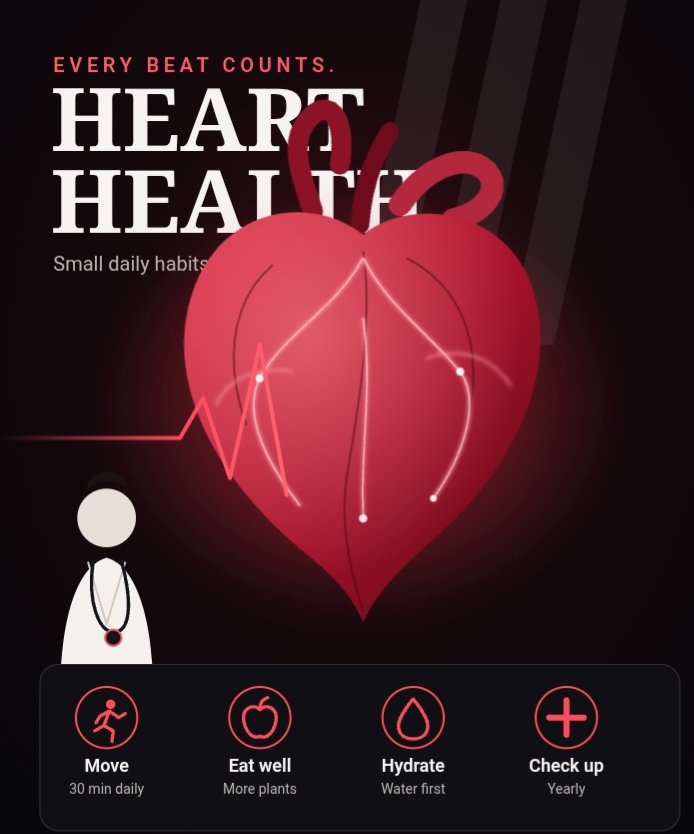WarriorCyb7682's tweet photo. Your heart never takes a day off. Don't ignore it. 💓
Move daily. Eat well. Hydrate. Get checked.
#HeartHealth #EveryBeatCounts
🎨 Designed by Mhr Qamar | Graphic Designer
@WarriorCyb7682 https://t.co/tBcwMpKuEO