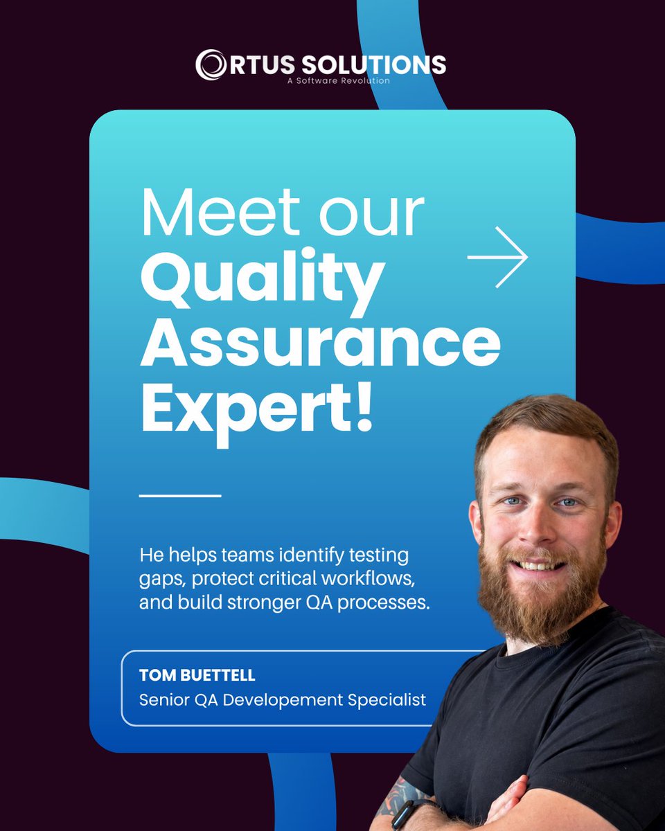 ortussolutions's tweet photo. Every team needs someone who asks, “But what happens if…?” 🔍

Meet Tom Buettell, our Senior QA Development Specialist at Ortus Solutions! His QA superpower is spotting the gap between what your application should do and what actually happens when people use it.

An unexpected click. A workflow nobody tested. An edge case that slipped through. Tom looks beyond the expected path to help teams uncover risks earlier and release with greater confidence. 💪

Swipe to meet Tom and discover how he helps teams build stronger QA practices! ➡️

Ready to bring stronger QA to your next release? Explore our QA services and book a free 30-minute consultation: https://t.co/8JwFM0Z3gQ

Join the free webinar: https://t.co/OHxGWmWNr3

#MeetTheTeam #QualityAssurance #SoftwareTesting #OrtusSolutions