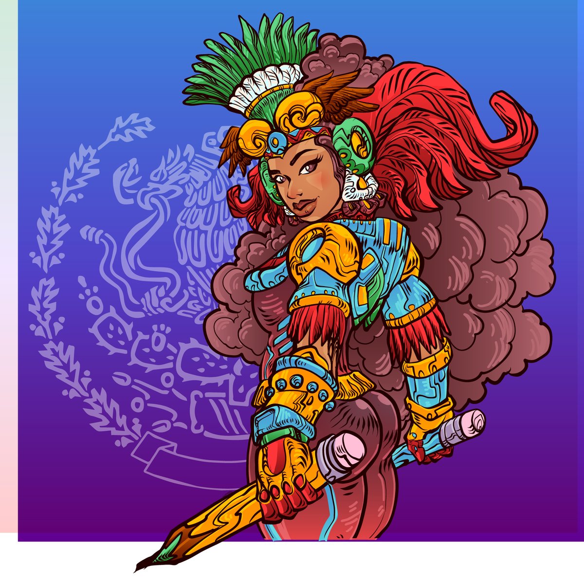 VectorMaestros's tweet photo. Day 2 - Coyolxauhqui
Aztec and Mexica goddess of the moon and stars. #AztecaModerno
vector brushes in @Adobe Fresco
layout and gradients w Adobe Illustrator
#Vectober2026 #VectorDaily2026 #ArtLife #DTM #DigitalArt #Creativity #Storyteller https://t.co/8s4pZly2du