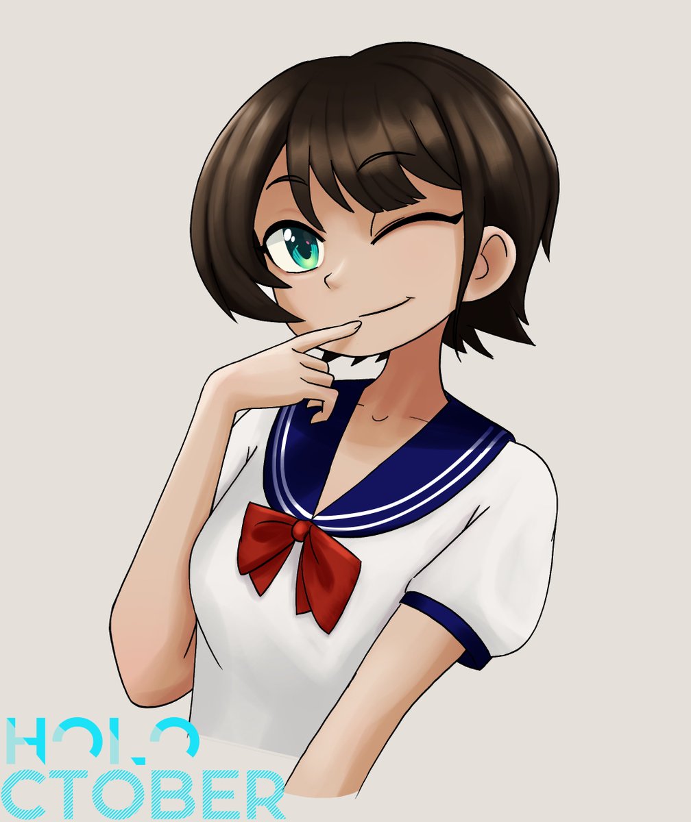 Antarc902's tweet photo. Day 2 - School Uniform Shuba
#holoctober #プロテインザスバル https://t.co/BFDSc78N0M