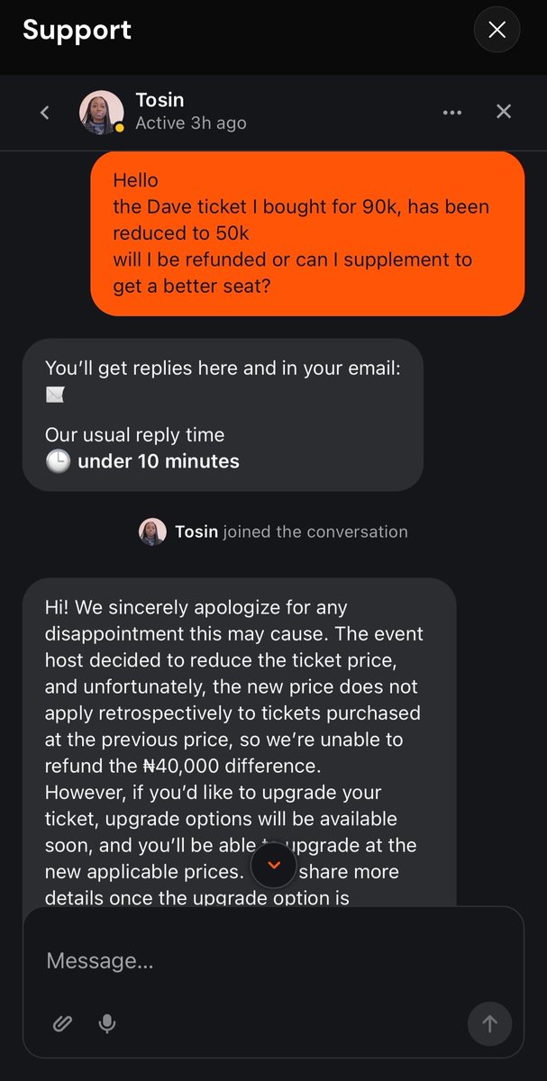 ireee_a's tweet photo. What should’ve been a calm experience at @Santandave1’s concert is ruined by the organizers &amp; @jetronticketng. Bought early in June only to be punished.

Tickets are now 40k cheaper, with zero refund or upgrade options. 
Total scam. 
Resolve this.
This is crazy. https://t.co/NdoHMp9GtG