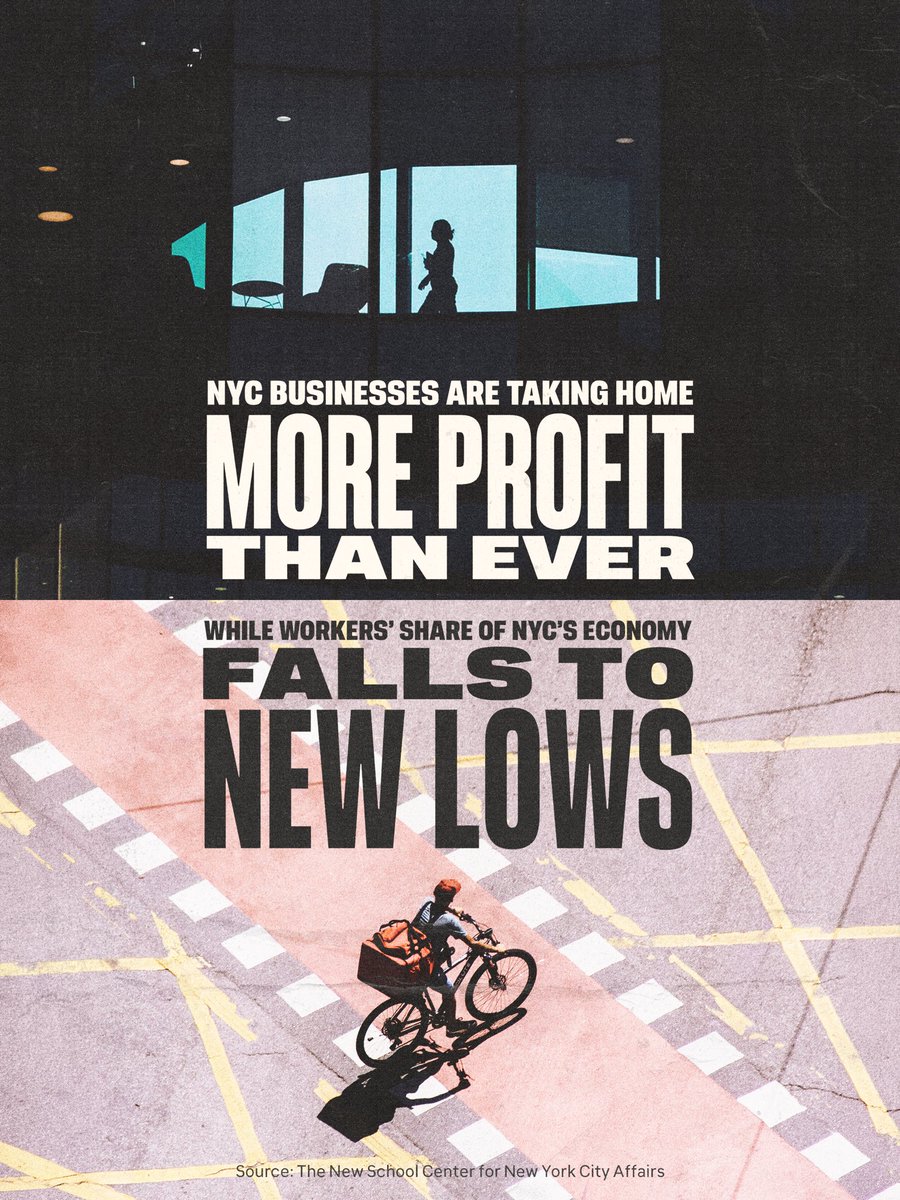 nycDSA's tweet photo. A new report from the Center for New York City Affairs at The New School affirms what we already knew: that corporations and the ultra rich are taking more from our economy than ever. Working people create more wealth, but our wages stay stagnant. New York must tax the rich. https://t.co/mJzsdBxTBH
