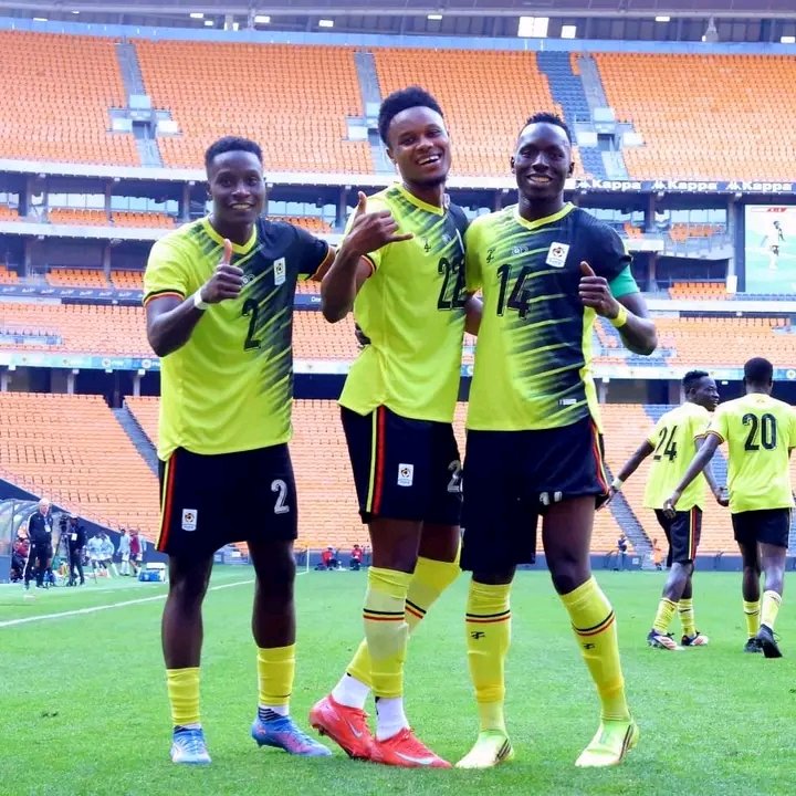 DNyeko's tweet photo. FT: DR Congo 🇨🇩0️⃣-2️⃣ Uganda 🇺🇬
 ⚽ James Bogere 7'
⚽ Kelvin Boateng 49'
 Both James Bogere and Kelvin Boateng score their first goals for the @UgandaCranes  at the FNB Stadium in Johannesburg.
#InternationalFriendly #RDCUGA https://t.co/G022djlX87