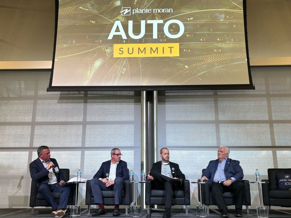 MichAuto's tweet photo. MichAuto Executive Director Glenn Stevens Jr. took part in a panel at the Plante Moran Auto Summit on Sep. 22. Panelists included AISIN's Chuck Sanders, CarGurus' Kevin Roberts, moderated by Plante Moran's Mark Barrott. 

The discussion covered how AI and innovation are shaping the future of the automotive industry.