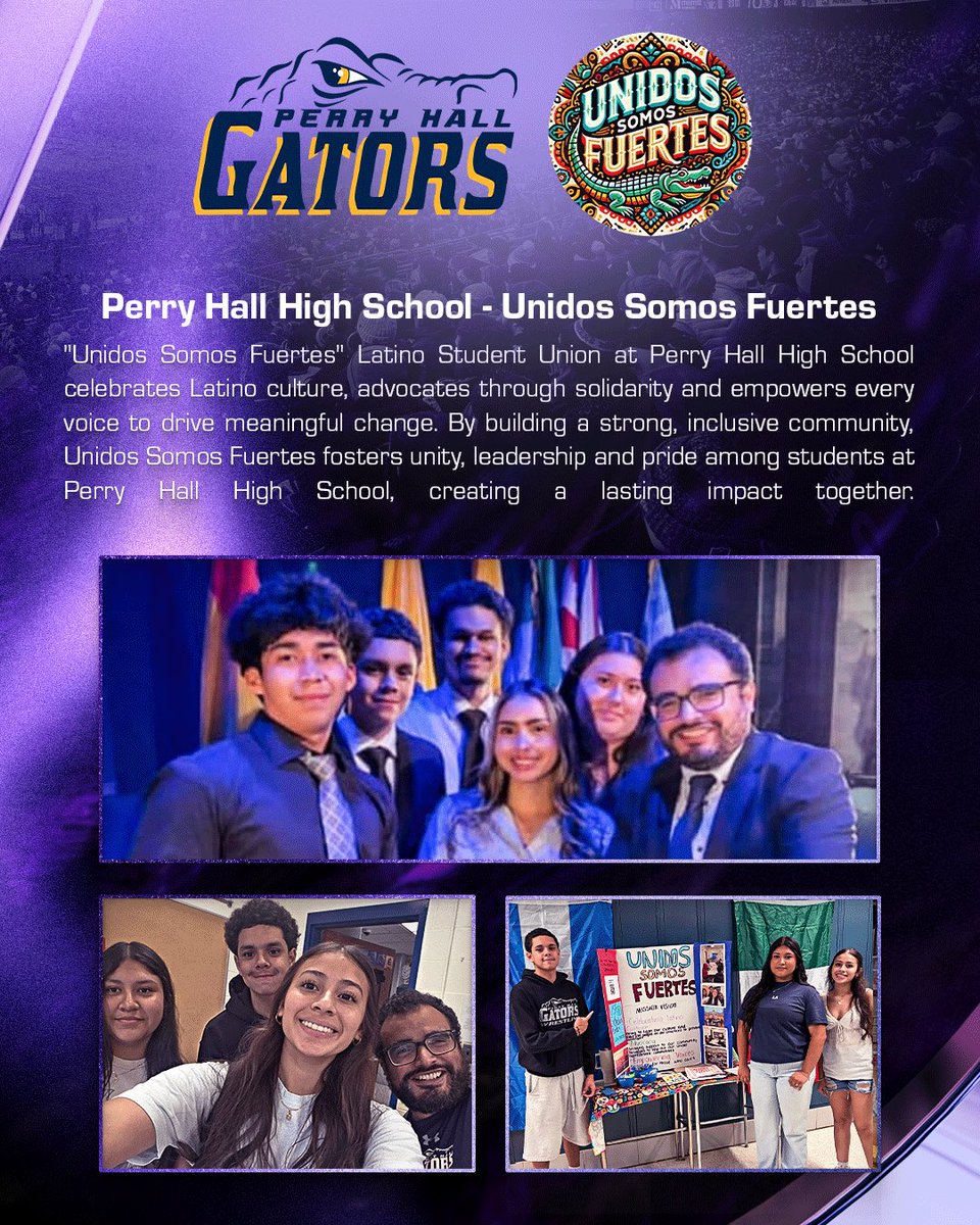 RavensCommunity's tweet photo. Each season, the Honor Rows program presented by M&T Bank recognizes youth-led service organizations at a @Ravens home game. This week, we congratulate Unidos Somos Fuertes at Perry Hall High School and We Are CASA Youth Programs for their work supporting our community ‼️💜

@MandT_Bank 
@MarylandGOSV