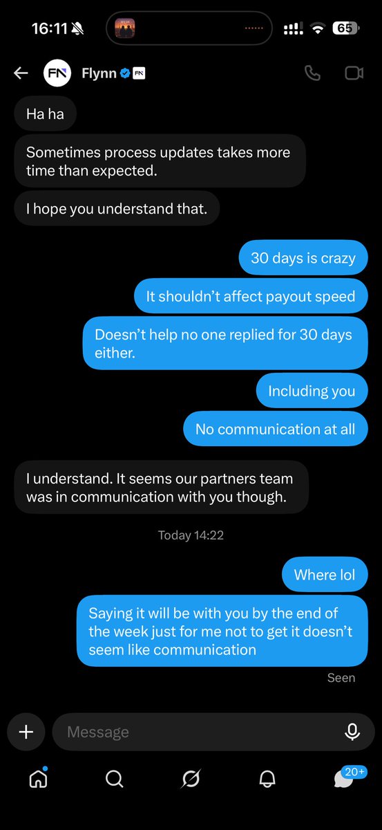 J3_Trades's tweet photo. Completely ignoring until they have paid is a poor excuse. 

Not a single response apart from the bot saying it will be sent by the end of the week..which it wasn’t 3x 

I’m sure many others are in this situation who actually depend on it thankfully I’m not. 

Poor experience @Flynnn_FN @FundedNext