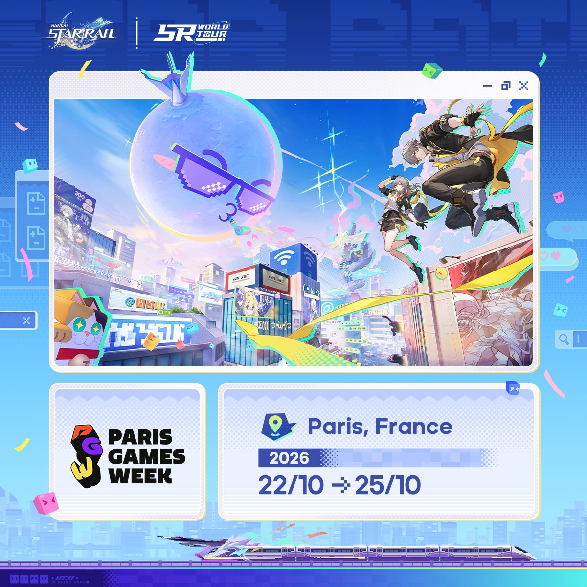 honkaisrfr's tweet photo. [Infos salon & Giveaway billets ] 🇫🇷 Paris Games Week

L'Astral Express revient cette année à la Paris Games Week du 22-25 octobre ! 

🎁 | Gagner deux billets journaliers pour vous et l'ami de votre choix 
• Suivez-nous et mettez en commentaire #StarRailParisGamesWeek
• Deux personnes seront annoncées en commentaires le 7 oct pour recevoir deux billets journaliers