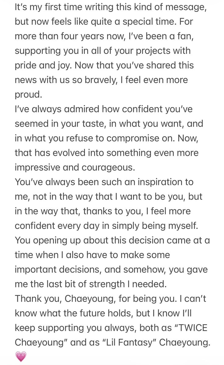 scysupport's tweet photo. CHAEYOUNG JUST ANSWERED MY MESSAGE OMG 🥹

We’ll always be proud of you and your journey 💗 https://t.co/PWPymlxwLF