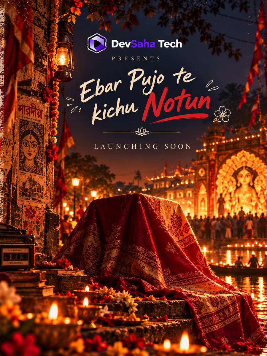 devsahatech's tweet photo. Ki Bardhaman &amp; Katwa, ready to? 🥁✨

Ebar pujo-te pandal hopping hobe 10x smarter! DevSaha Tech-er ek mega digital surprise ashchhe. 🚀

🗓️ Reveal: 5th October!

#DevSahaTech #Bardhaman #Katwa #Pujo2026 #TechInnovation https://t.co/I9XzU7iMhh