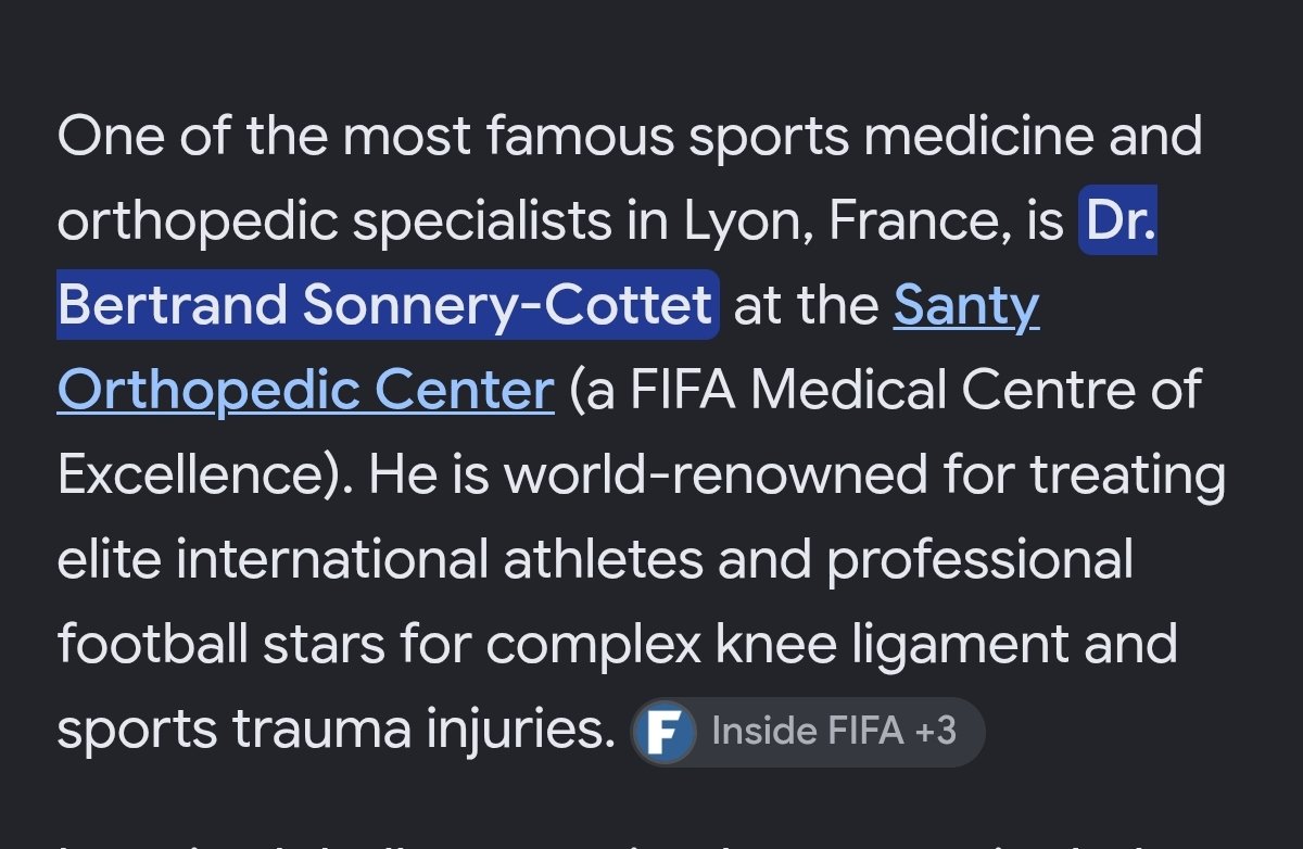 YeKregistration's tweet photo. @Deep_Take001 He's there to see Dr. Bertrand Sonnery-Cottet, specialist in knee surgeries. https://t.co/qZCZ4G0j8P