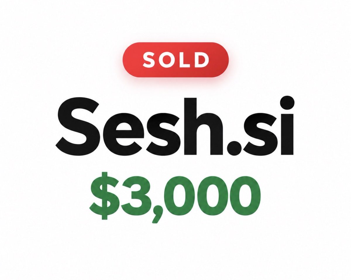 domainsea's tweet photo. https://t.co/suYixhqqmw sold for $3,000. Another .si sale on the board.
#si #domains #domainnames #superintelligence #sale https://t.co/A8pFv8T1UV