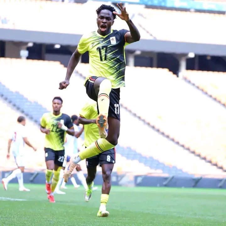 ZambaaliBulasio's tweet photo. International Friendly 
DR Congo 0 - 2 Uganda cranes 
James Bogere &amp; Boateng scored for Uganda. Photo by Khisi4life. https://t.co/y0QxYyN7Z3