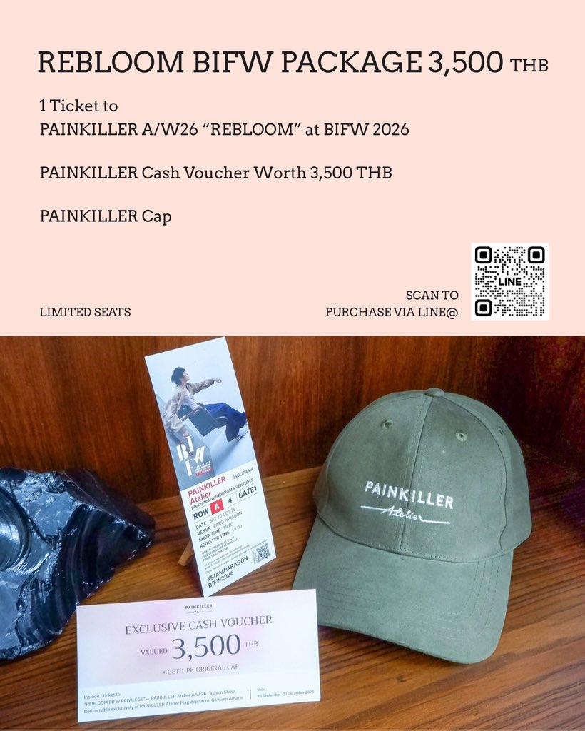 AlwaysPung's tweet photo. ( 🗓️ ) #PungPhirunwatSchedule [Update]

🗓️ : 10.10.2026

In the front row for
PAINKILLER Atelier
A/W 2026 REBLOOM
at Bangkok International Fashion Week 2026.

Swipe to join us at the show.
#PAINKILLERAtelier #REBLOOM #BIFW2026

#pungphirunwat ; @pung_phirunwat 🍞 https://t.co/OuOFRARxed