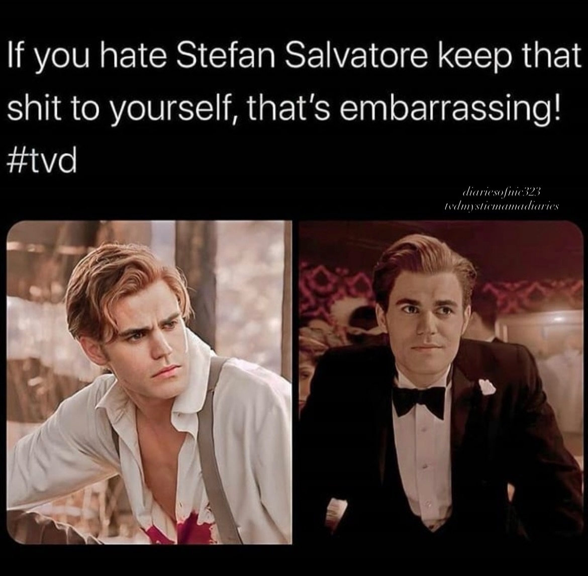 oscarxinho's tweet photo. Photo shared by Nicole on August 14, 2026, tagging @paulwesley, @tvdgiselle, and @tvd. mysticmamadiaries. May be a text meme. https://t.co/ZBjzONkYPY