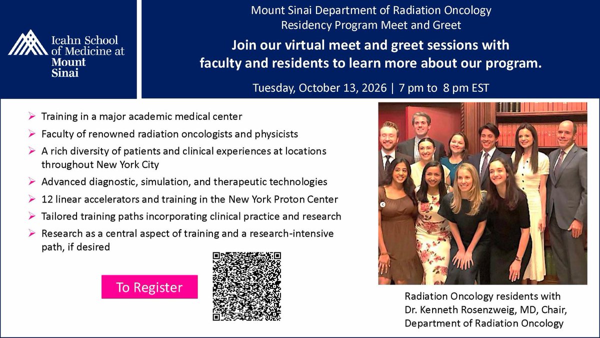 MSROResidents's tweet photo. *Radiation Oncology applicants*

Please join us for a virtual meet and greet:

*Tuesday, October 13 at 7 pm EST*

Please sign up below!

@ARRO_org @Inside_TheMatch https://t.co/lC0eJ7YSke
