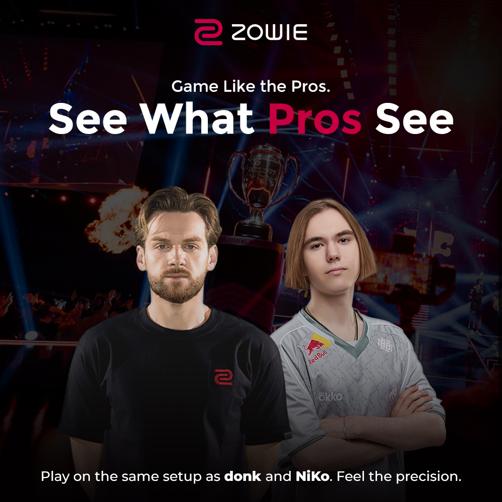 ZOWIE_EU's tweet photo. Watching @donk1337 and @NiKoCS_ is one thing.
Playing on their setup is another.
Experience the same setup and monitor settings at ZOWIE Booth during #ESLProLeague Katowice⚡

See you at Spodek Arena next week!

#PlayLikeAPro
#ZOWIEProductExperience https://t.co/XJxdMzhmWg