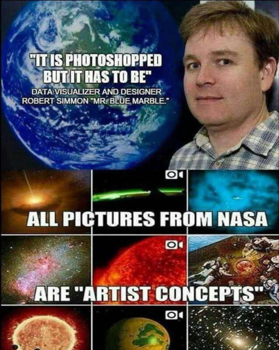 benwehrman's tweet photo. How come every picture that space agencies give us of our Earth globe looks completely different?

Even looking at only NASA's pictures, they keep changing how the Earth looks, both in color and country size proportions...

Keep in mind, NASA has fully gone on record and told us that these images are indeed not actual photographs, they are all "artist concepts".

Isn't it a little bit crazy that practically everyone on Earth today is basing their view of what our Earth looks like on art projects made in photoshop? 🤔