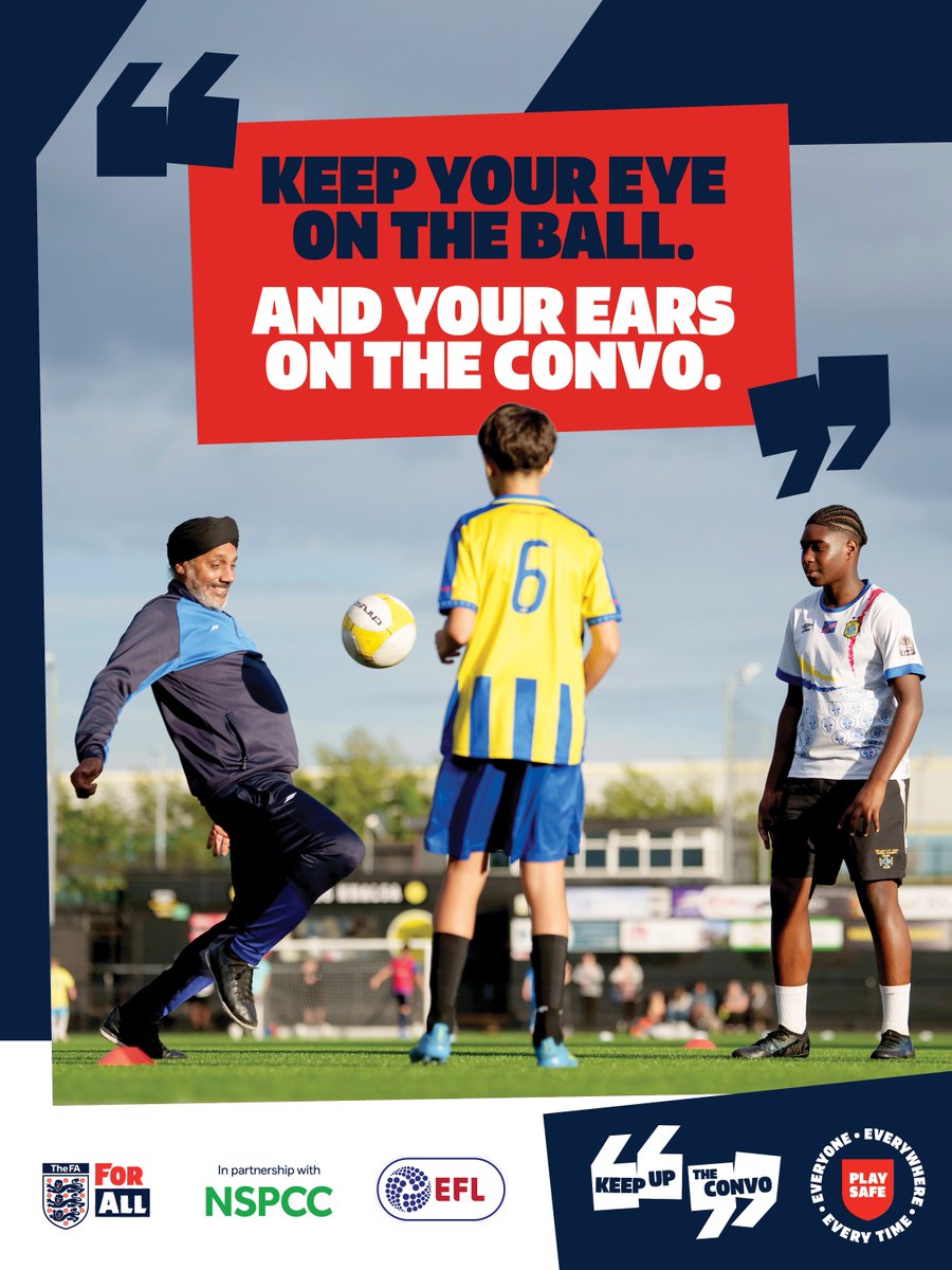 CrawleyTownCF's tweet photo. TEAM TALK GOES BEYOND MATCHDAY. 

On the pitch, the sidelines, the way home. Every part of football is an opportunity for a chat. 

This Play Safe Weekend, make time to ask, listen and respond so children and young people know they’ve been heard.  #KeepUpTheConvo #PlaySafe

https://t.co/zNMZf57knk