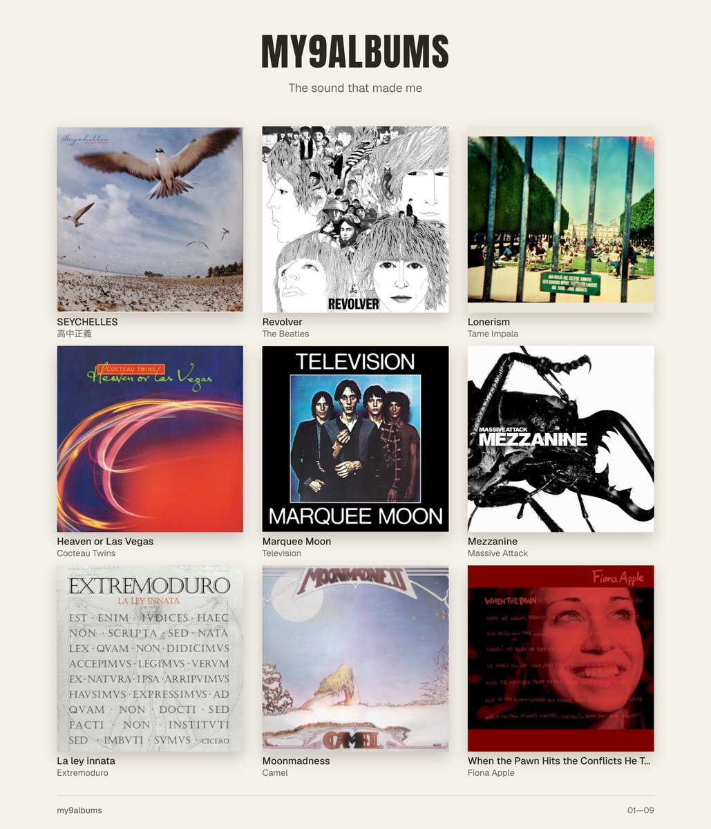 inerspeaker's tweet photo. nine #albums that made me love music https://t.co/HaOhn2C9tI