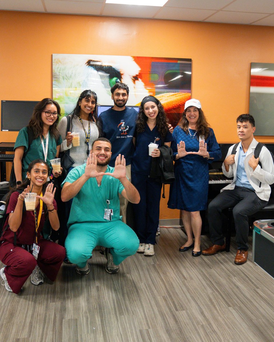 umiamimedicine's tweet photo. Most of our #MedCanes are officially into rotations, but not without a little caffeine first. ☕️🩺

Last week, we brought the coffee cart to the student lounge for one more chance to catch up and fuel up before students headed into this next part of their medical school journey. We also had a special guest, Dr. Paul Tran, join us for the morning, spending time with our #MedCanes and helping us send them into rotations on a high note. 🙌