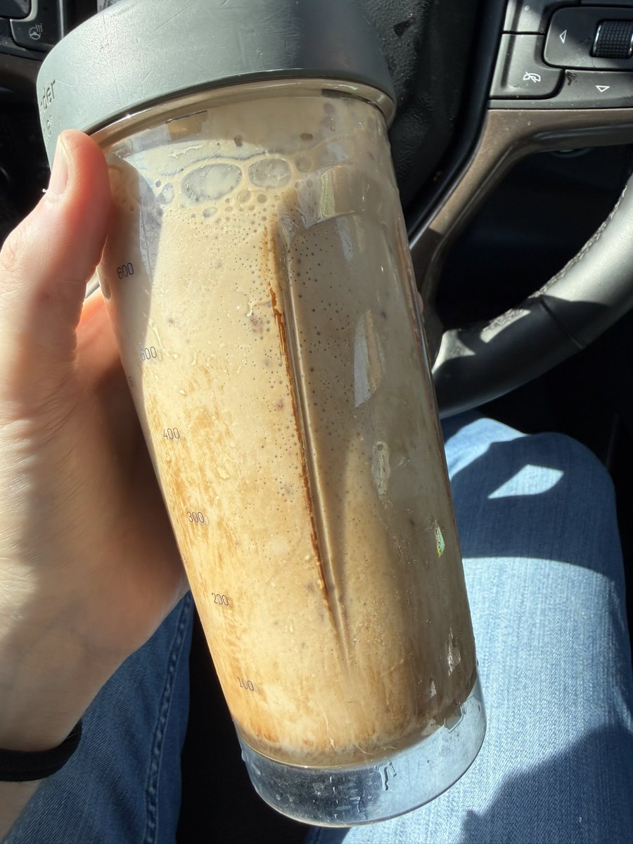 ScottPresler's tweet photo. Breakfast: Grilled chicken, 2 yogurts + collagen, &amp; a banana 

Coffee: Milk + instant espresso + whey protein powder + creatine + zero sugar creamer 

Leaving Lackawanna County &amp; on the way to get out the vote in Pike County, PA. https://t.co/2bLM3hLbMx