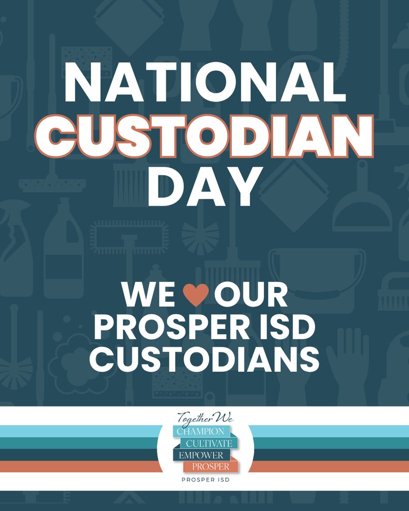 ProsperHaysMS's tweet photo. Happy National Custodian Day to those who keep our schools clean and safe. 🌟 Your hard work does not go unnoticed, and we are so grateful for you. https://t.co/kDSSVLRrMU
