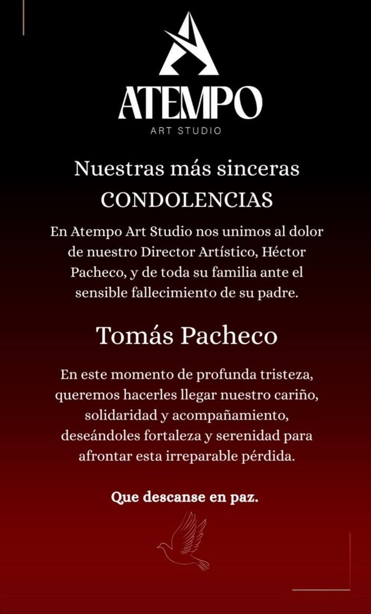 eldiario's tweet photo. #2Oct |  Murió Tomás Pacheco, famoso personaje venezolano que se viralizó en redes sociales por un video en el que preparaba una hallaca venezolana sin añadir la masa.

La noticia fue difundida por la academia de baile Atempo Art Studio, dirigida por su hijo, Héctor Pacheco, quien es coreógrafo y bailarín.

"En Atempo Art Studio nos unimos al dolor de nuestro Director Artístico, Héctor Pacheco, y de toda su familia ante el sensible fallecimiento de su padre", escribió la academia en su cuenta de Instagram.