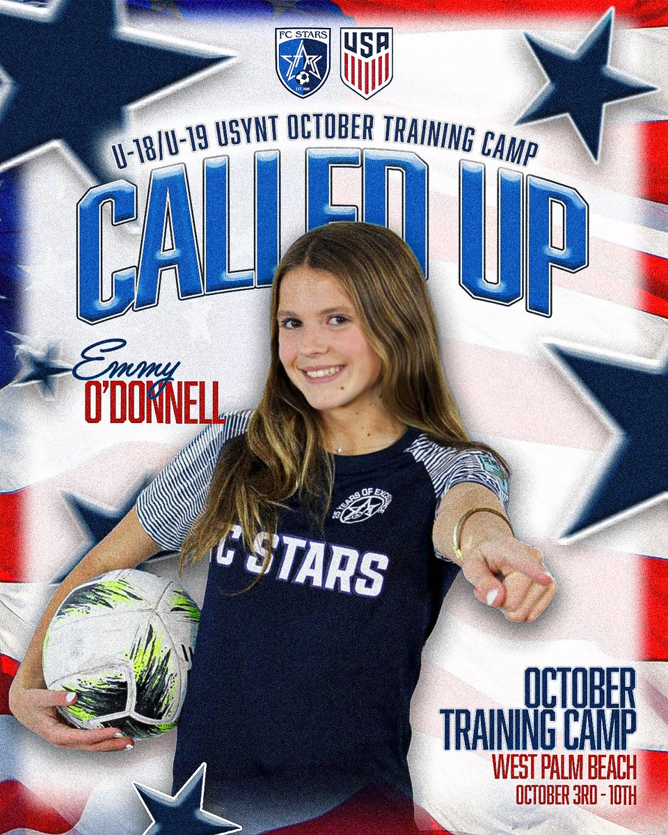 starsofma's tweet photo. Congratulations to FC Stars player Emmy O’Donnell on being selected for the U-18/19 Women’s National Team for October Training Camp! 🇺🇸⭐️

#FCStars #USYouthSoccer https://t.co/VUEjEMceag