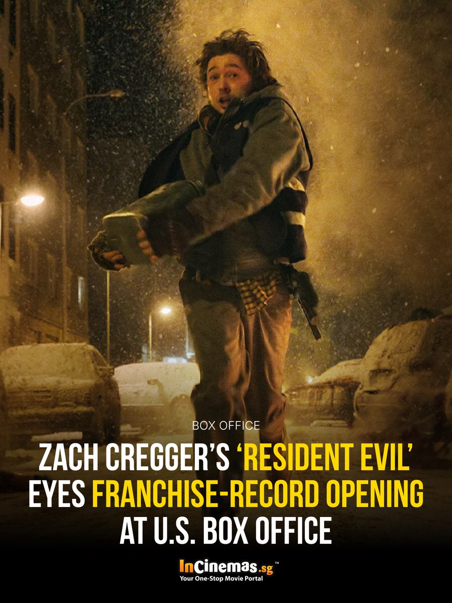 CaNBeY63's tweet photo. Photo by InCinemas. sg in Singapore with Zach Cregger, John Nowilson, Sony Pictures, Resident Evil, Sony, and Paul Walter Hauser. Zach Cregger’s Resident Evil eyes a franchise-record opening at the U. S. box office. https://t.co/u4bRM3ro3j