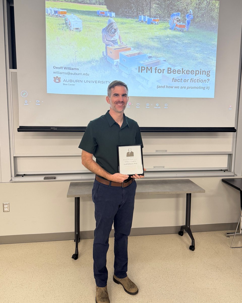 tamuentomology's tweet photo. We are honored to have Dr. Geoff Williams as this weekβs seminar speaker! ππΌ
Dr. Williams, who was named the recipient of the 2026 Perry L. Adkisson Distinguished Speaker Award today, is a Professor & Bee Center Director at Auburn University!
#TAMUBugs https://t.co/ZKrbst5Xj5