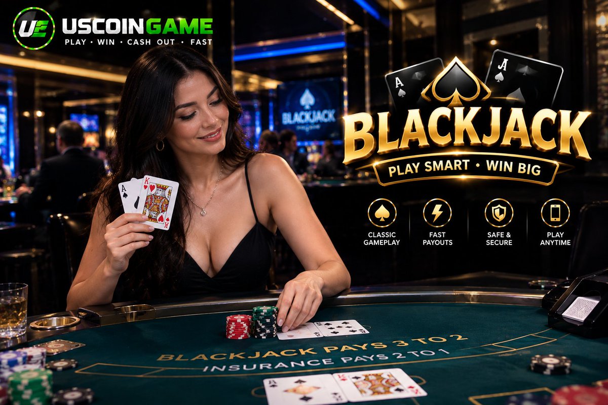 Uscoingame's tweet photo. BLACKJACK — Play Smart, Feel the Action! ♠️

The table is ready! 🃏♠️ Experience the classic excitement of Blackjack with USCOINGAME—cards, chips, strategy, and every hand bringing a new moment.

#Blackjack #BlackjackGame #USCOINGAME #CasinoGames #CasinoGaming https://t.co/qbzeKEY3Pa