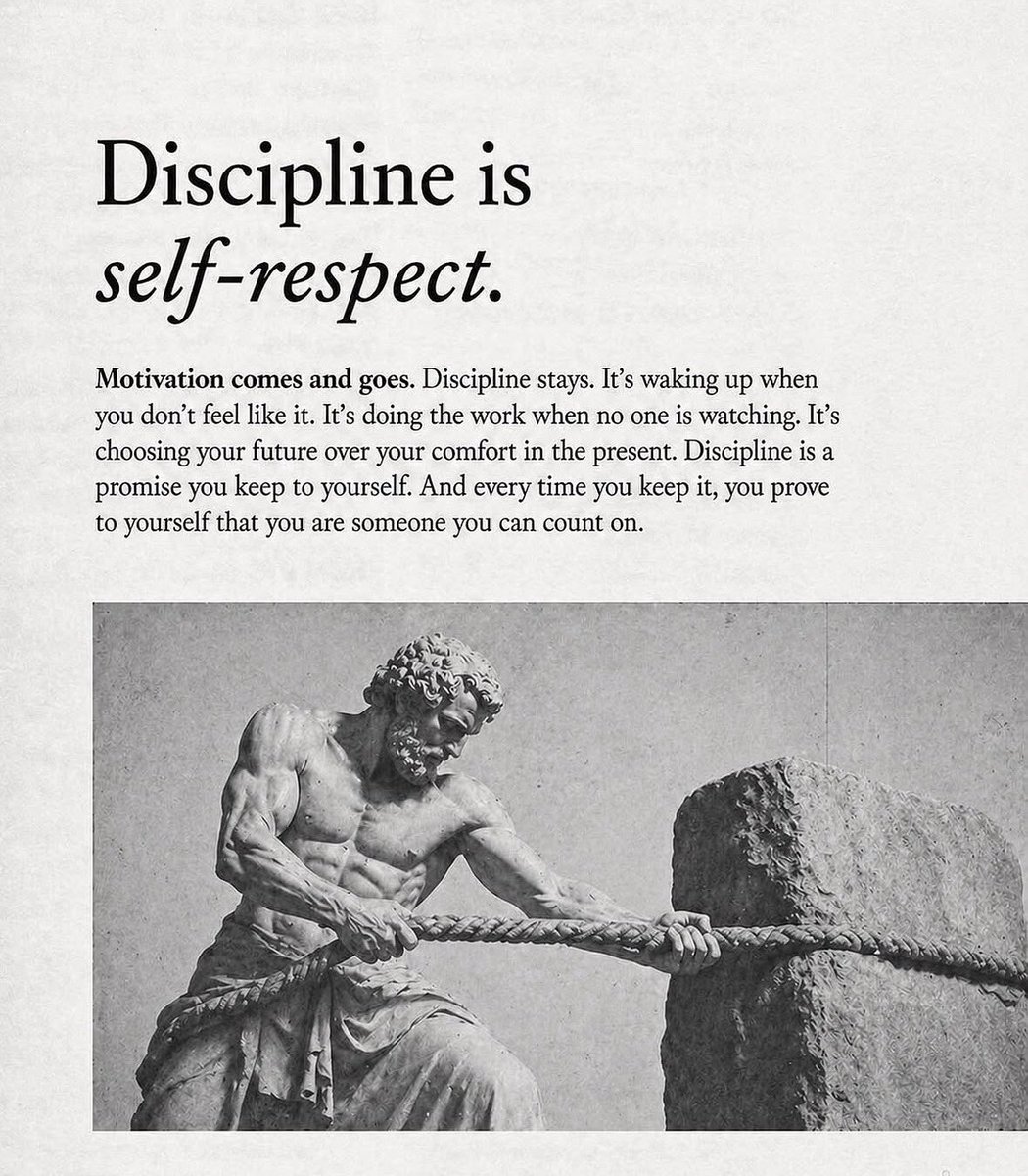 CuriousMindsHub's tweet photo. Motivation comes and goes but Discipline stays!! https://t.co/owhGieKpdy