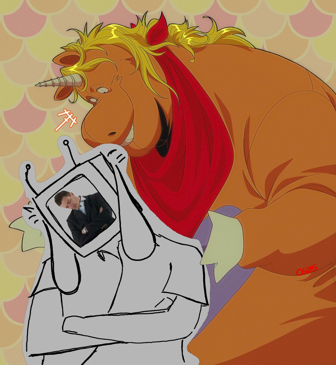 GrimlocksSimp's tweet photo. Collab with @cageyshick 

I think he's being tucked in by that Uma

"honk motherfucking shoo"

#buddyhorrormovie #buddymovie2026 https://t.co/KJpfDkZCGi