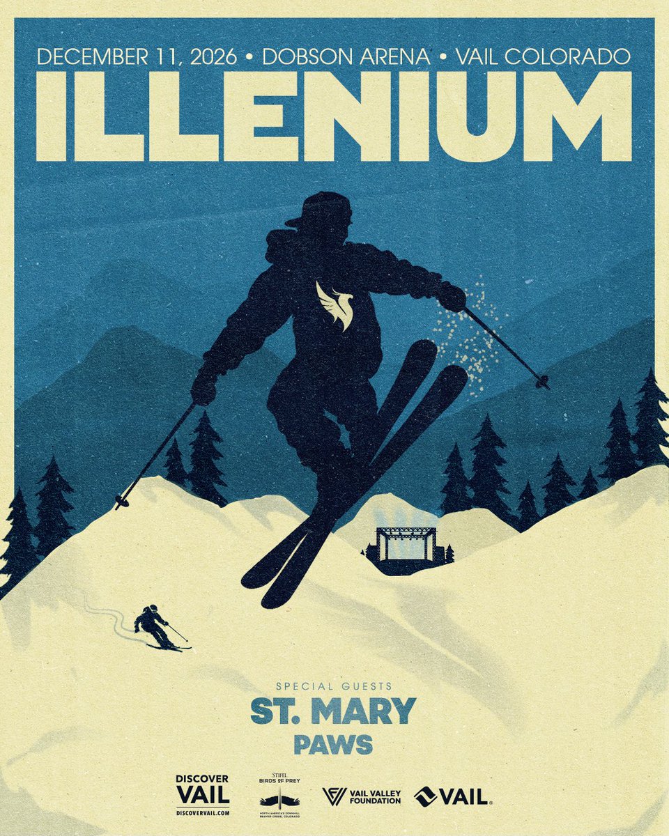 ILLENIUM's tweet photo. Heading to the mountains❄️❄️ Vail, I’ll see you all on December 11th!!
Artist Presale starts on Thursday, Oct 8th @ 10am MT. Sign up for access with the link in my bio now! https://t.co/ziEKaGzSyR