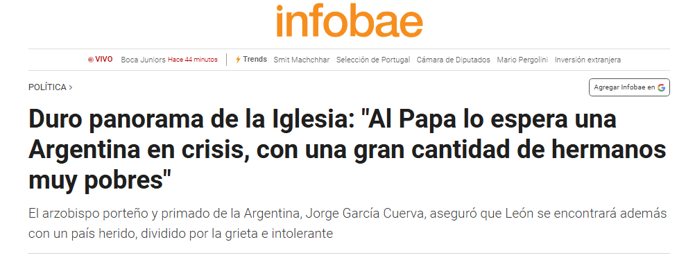 ViejoLibertario's tweet photo. EL POBRISMO DE LA IGLESIA MILITANTE Y SU DEDITO ACUSADOR SELECTIVO.

El arzobispo de Buenos Aires y primado de la Argentina, García Cuerva, con su marcada militancia kirchnerista, comparte su misma estrategia: el pobrismo, que es donde encuentran tierra fértil los populistas, demagogos y falsos pastores.

En este caso, habla de la pobreza como si fuera algo a lo que debemos resignarnos, como si él, como "único sensible", la pudiera ver.

Y lo peor: omite decir que @JMilei, en apenas tres años, logró sacar a millones de personas de esa condición.

Y algo aún más grave: al no admitir que estamos en el camino correcto y sostener que nada cambia, le quita a la gente lo más preciado, que es LA ESPERANZA.

Personajes nefastos como estos son los que alejan a la gente de la Iglesia.

Saludos
Hugo Villada (EVL)