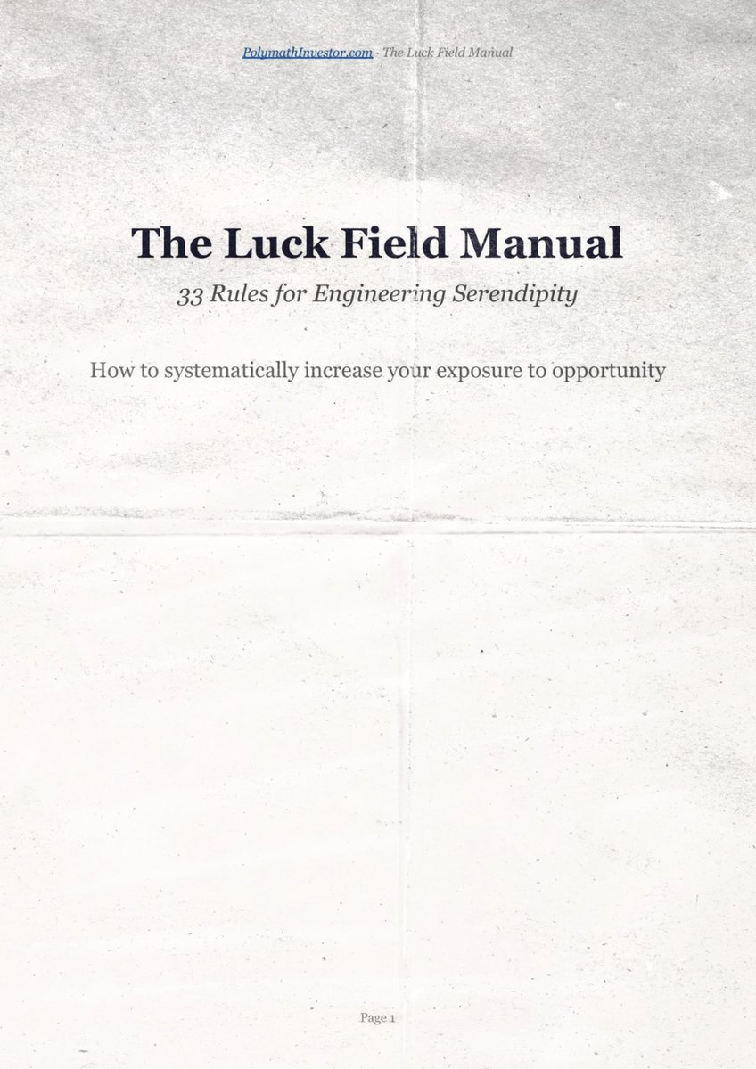 polymathinvest1's tweet photo. A short manual on how to systematically increase your exposure to opportunity. 
(1/2)
