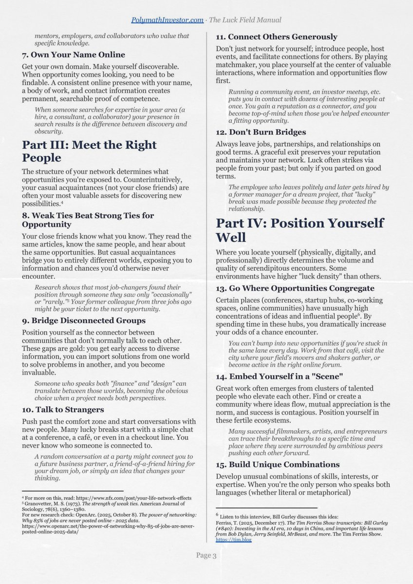 polymathinvest1's tweet photo. A short manual on how to systematically increase your exposure to opportunity. 
(1/2)