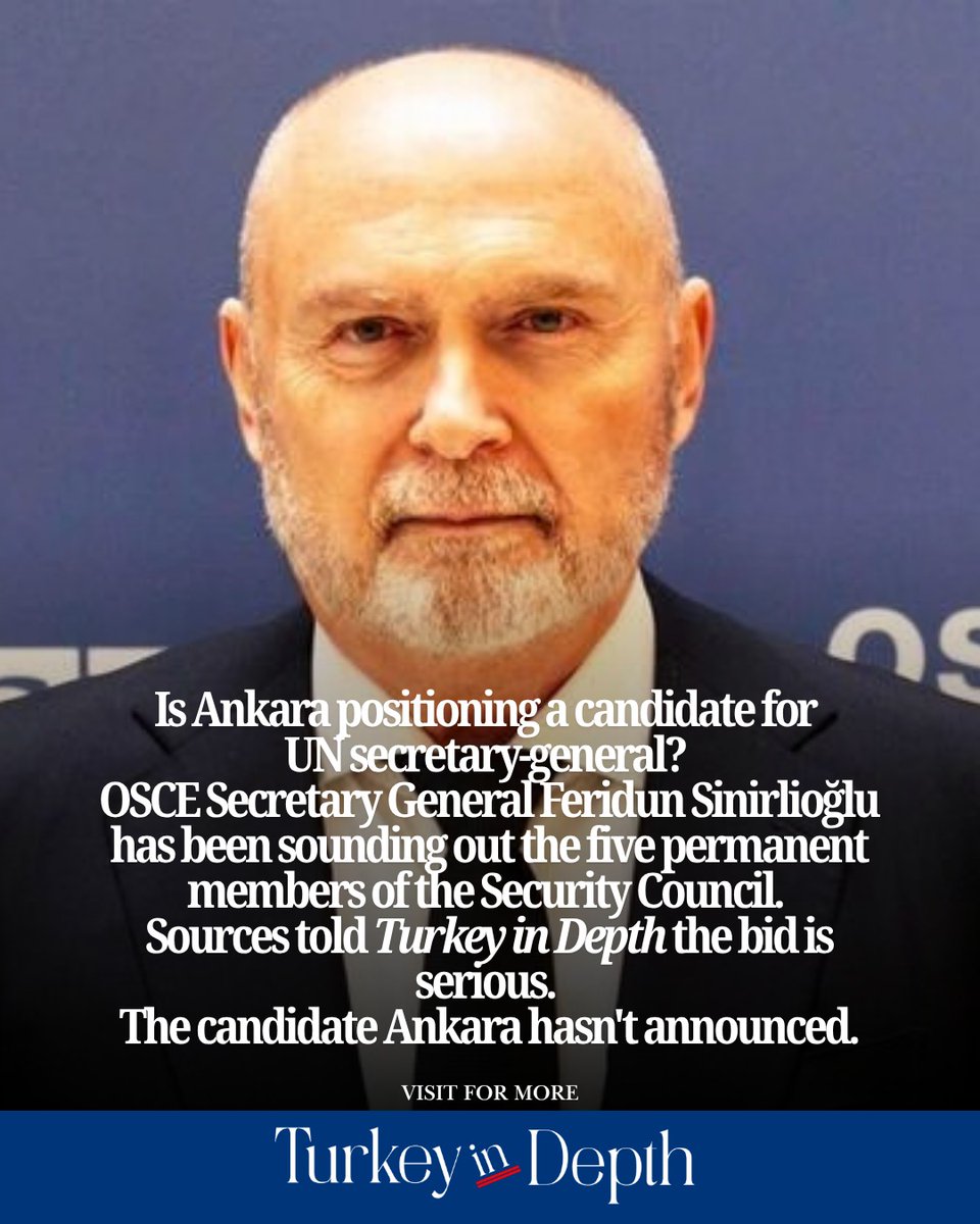 TurkeyInDepth2's tweet photo. Feridun Sinirlioğlu is not an announced candidate, and the race is already well underway. Costa Rica's Rebeca Grynspan topped the Security Council's fourth straw poll with 10 "encourage" votes to be UN Secretary General. Michelle Bachelet withdrew on Sept. 19. António Guterres leaves office on Dec. 31, and there is no formal deadline for entering the race. Where the race stands → https://t.co/26L5Sci2Y2