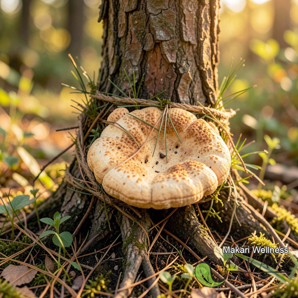 MakariWellness's tweet photo. One mushroom, four cuts:
White body → spleen
Red layer → damp-heat
Skin → swelling
Pine-root core → heart &amp; spirit

Poria spirit (fú shén, 茯神): the classical pick for insomnia &amp; palpitations. Restores kidney-water to cool heart-fire, less sedating than minerals. https://t.co/z0J1IJfsgK